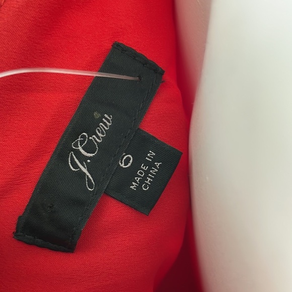 J. Crew Red Spaghetti Strap Dress (missing black Velvet Sash) NEW - Picture 13 of 14